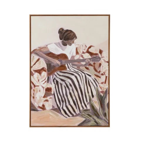 Brittany Teak Frame Oil Painting