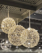 Stellar Haus Twinkling Champagne Wire Ball - 3 Sizes