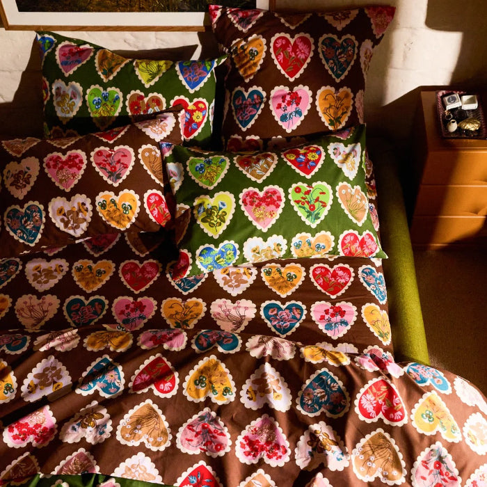 Sage and Clare Loretta Cotton Pillowcase Set - Umber