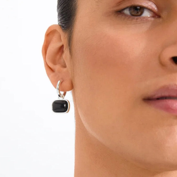 Now Earrings Silver Plated/Black