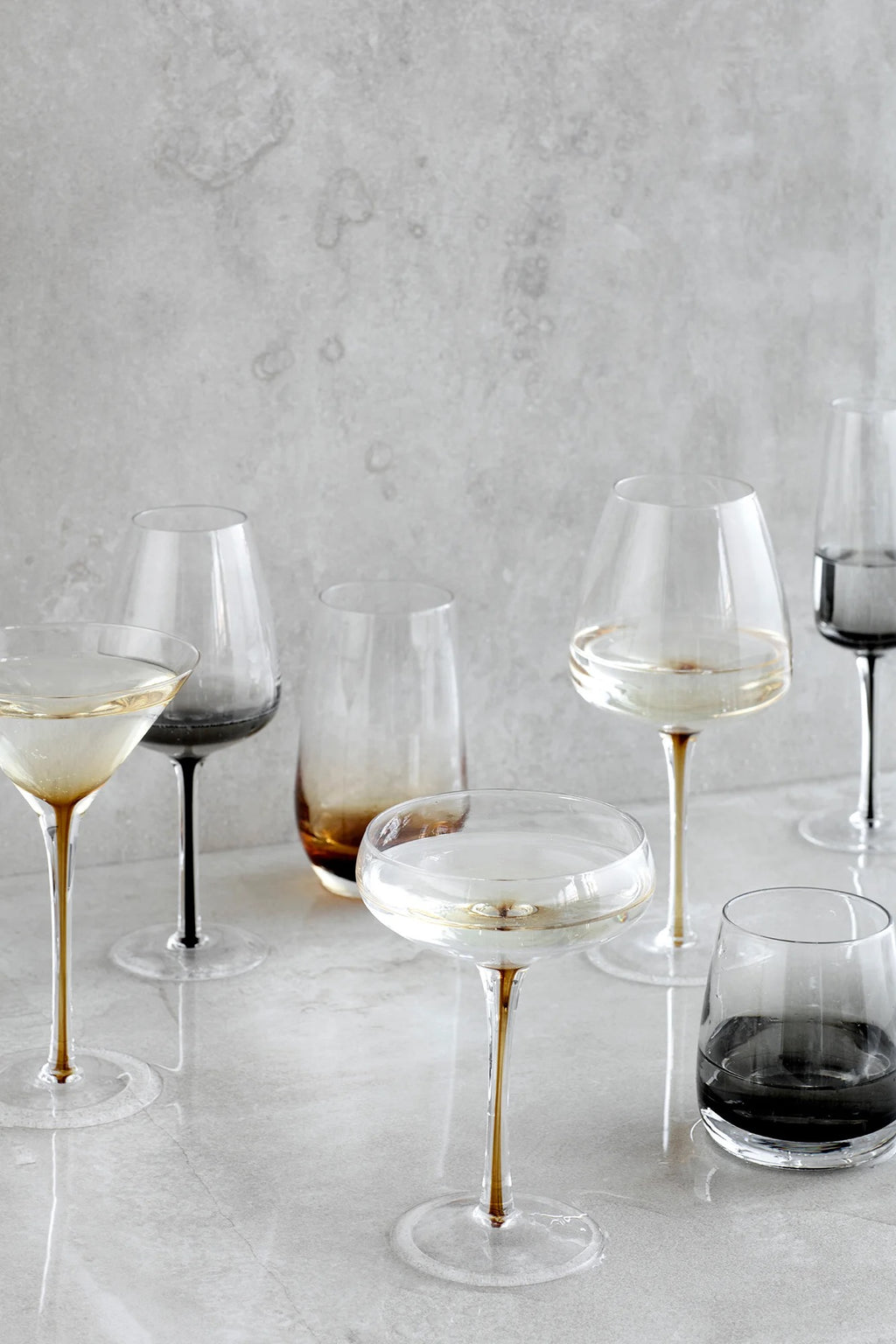 Broste Amber Red Wine Glass - Set/4