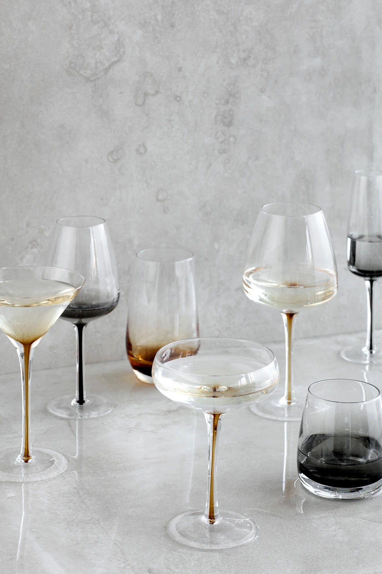 Broste Amber Red Wine Glass - Set/4