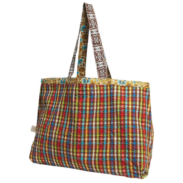 Sage and Clare Magnolia Reversible Tote Bag - Turquoise