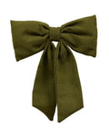 Linen Hanging Bow - Olive Green