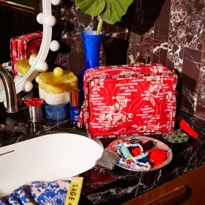 Sage and Clare Marta Vanity Bag - Vermillion