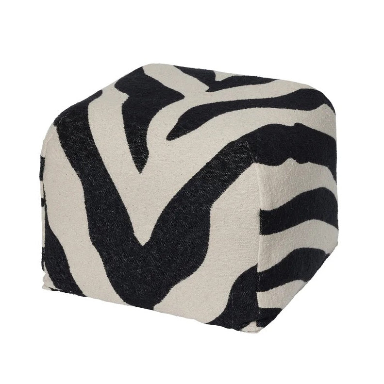 BROSTE Pouf Zebra - Black/Light Beige