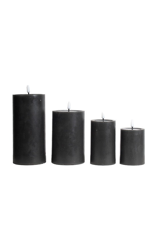 Classic LED Wax Pillar Candle - Smoke