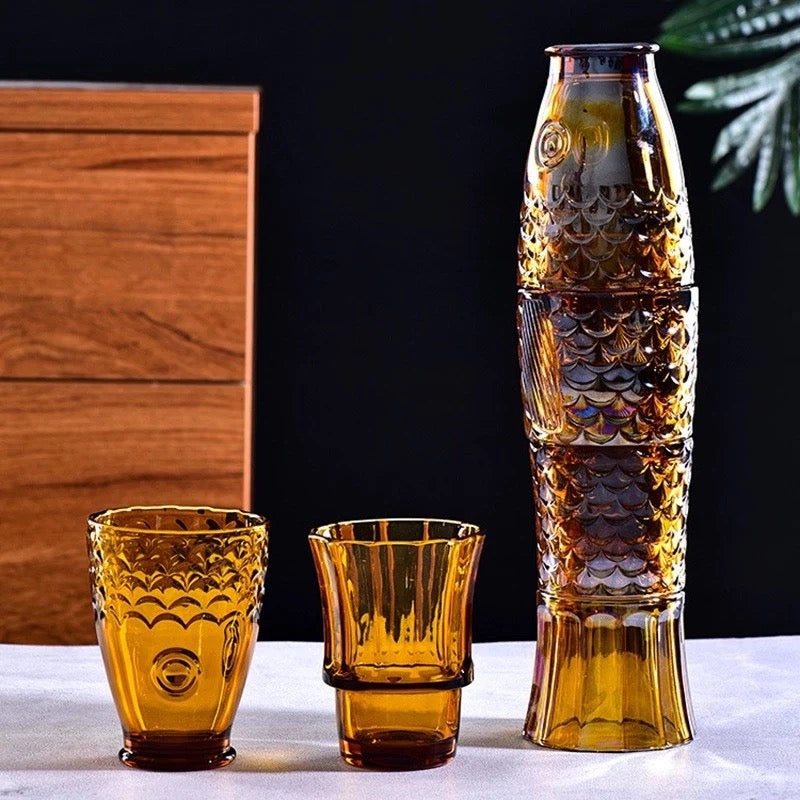 Fish Stackable Tumblers - 4pc Set - 3 Colours