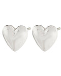 Sophia Recycled Heart Stud Earrings - Silver plated