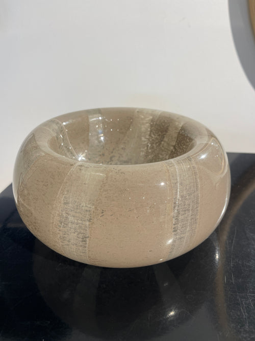 Staten Glass Bowl - Taupe/Ivory