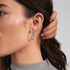 Connect Recycled Earrings - Crystal - Silver plated