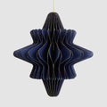 Paper Star Decoration Dark Blue w Gold Edge