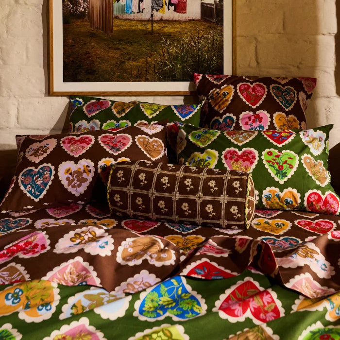 Sage and Clare Loretta Cotton Pillowcase Set - Umber