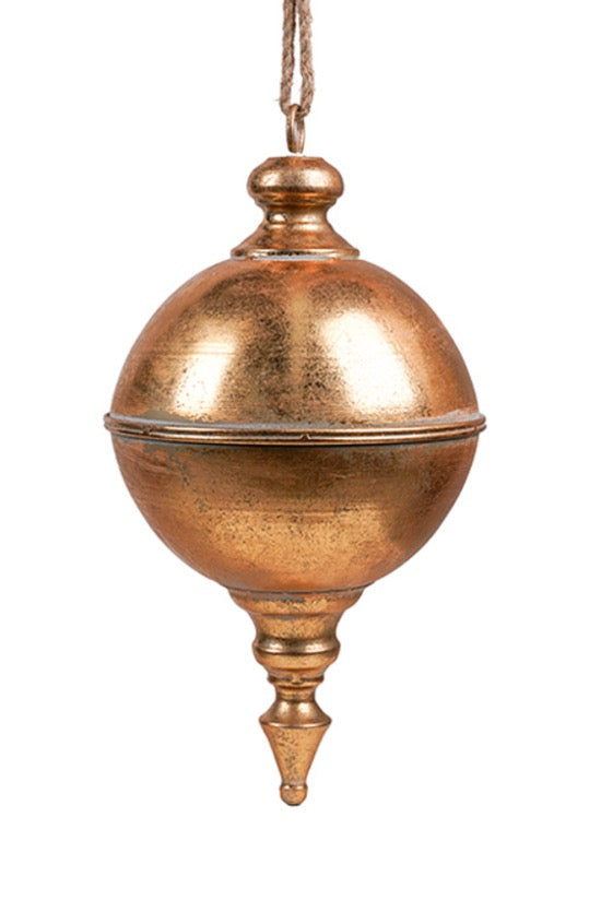 Oversized Antique Gold Metal Finial Hanging Decoration - Large