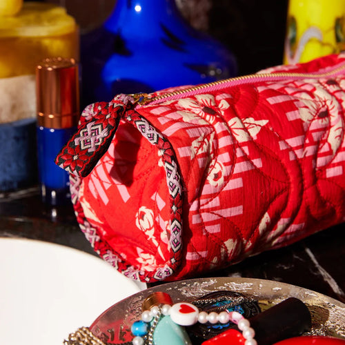 Sage and Clare Marta Makeup Bag - Vermillion