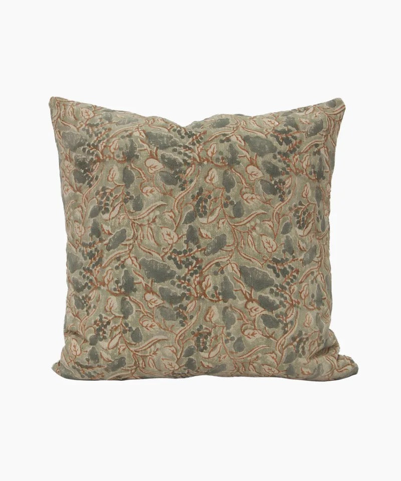 French Country Amira Floral Handblocked Cushion 50x50cm
