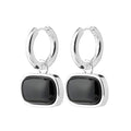 Now Earrings Silver Plated/Black