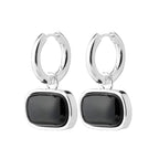 Now Earrings Silver Plated/Black