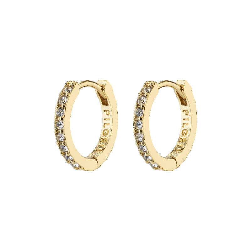 Ebna Small Crystal Hoops - Gold Plated