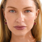 Now Earrings Gold Plated/Red