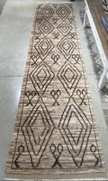 Vintage Handwoven Afghan Sahara Runner - 298cm x 77cm