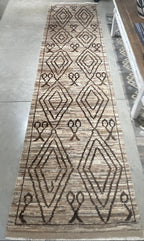 Vintage Handwoven Afghan Sahara Runner - 298cm x 77cm