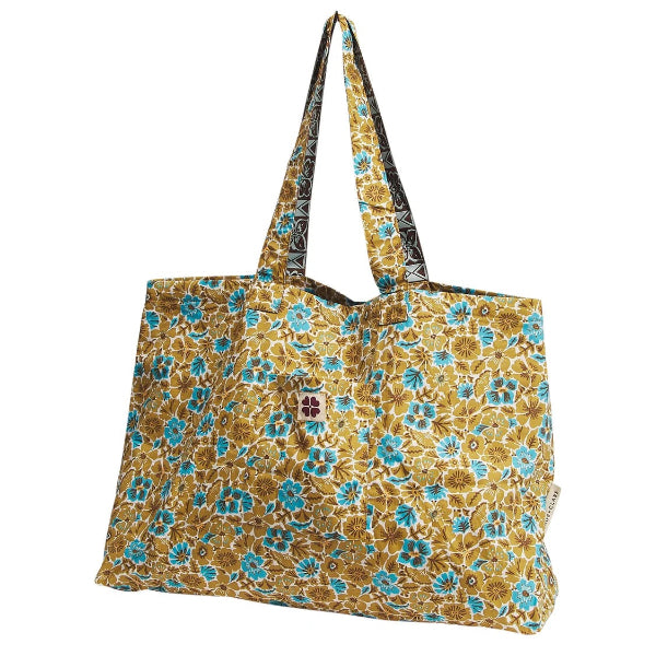 Sage and Clare Magnolia Reversible Tote Bag - Turquoise