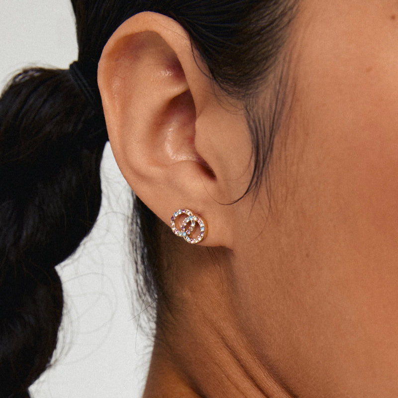 Jolina Recycled Earrings - Gold Plated - Multi