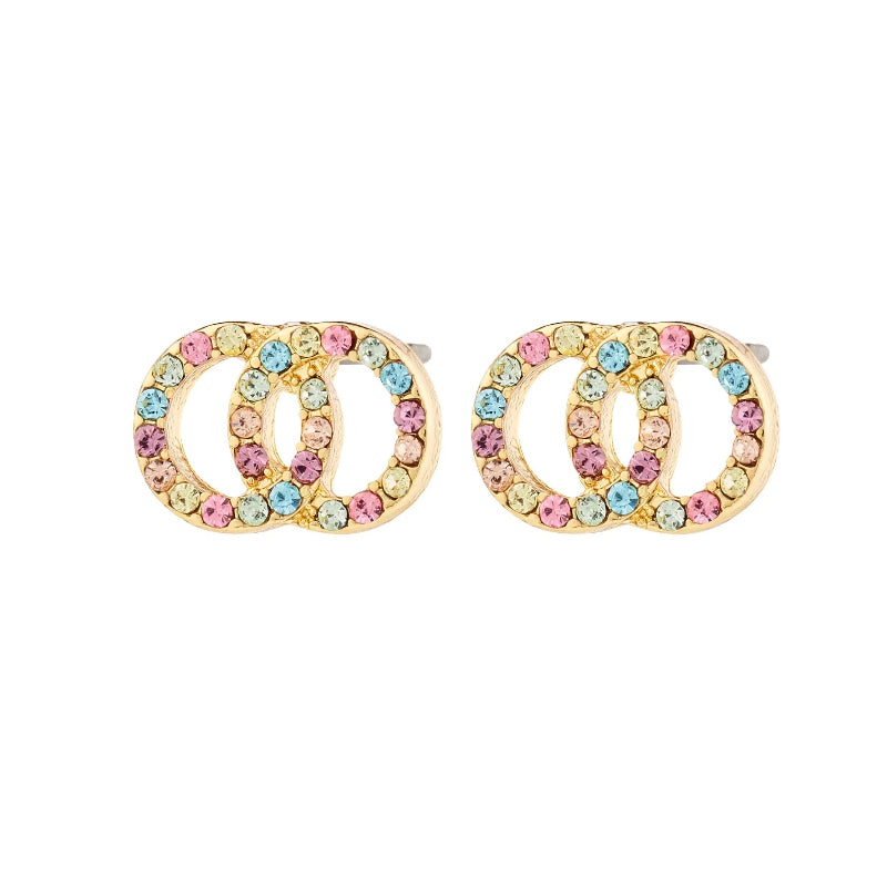Jolina Recycled Earrings - Gold Plated - Multi