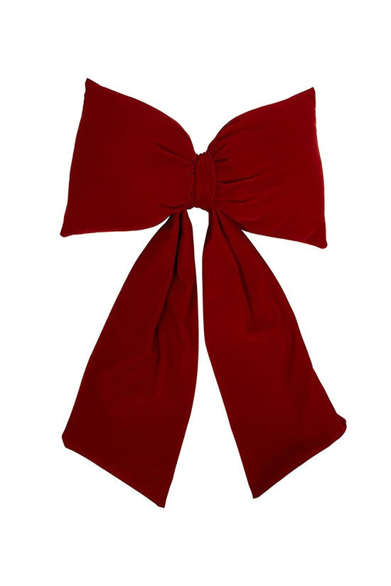 Velvet Bow w/ Clip - Mulberry