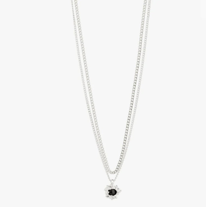 Act Necklace - Silver Plated Black
