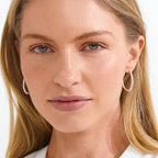 Root Hoop Earrings - Silver plated