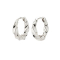 Taffy Recycled Medium Size Swirl Hoop Earrings - Silver Plated
