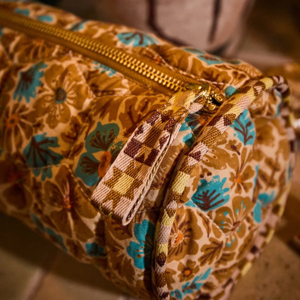 Sage and Clare Magnolia Makeup Bag - Turquoise