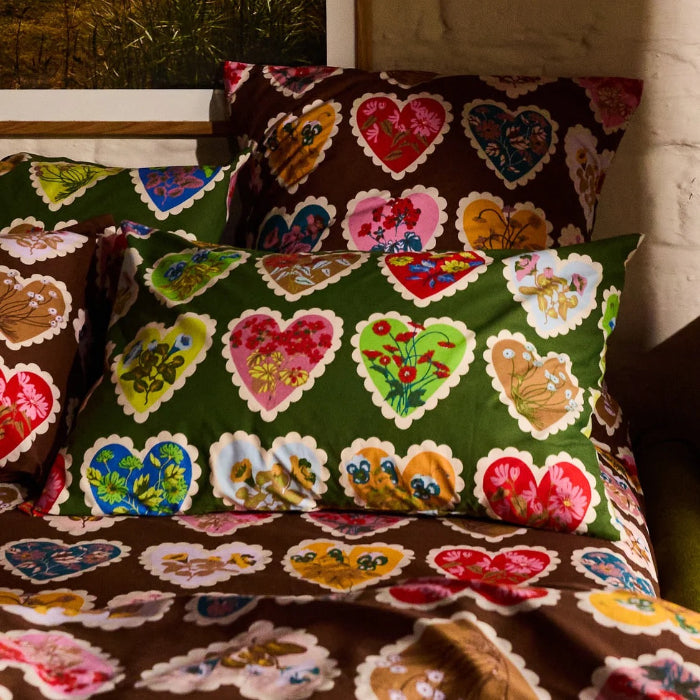 Sage and Clare Loretta Cotton Pillowcase Set - Hunter Green
