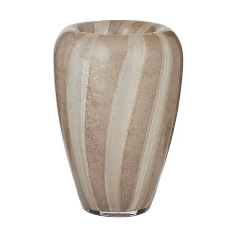 Staten Glass Vase - Taupe/Ivory