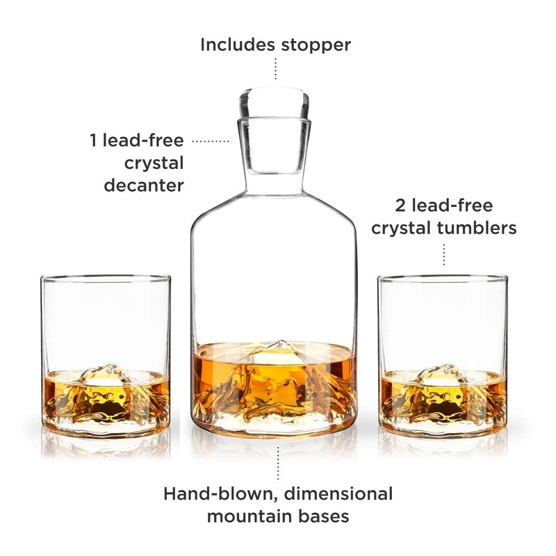 Mountain Decanter and Tumbler Set