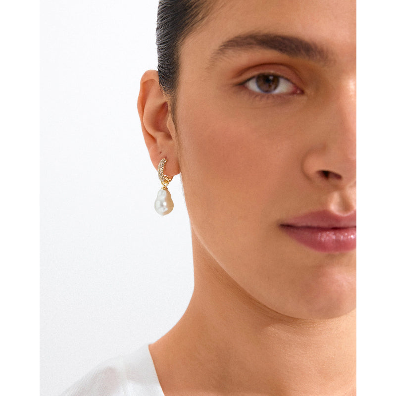 Adele Fresh Water Pearl Earrings - Gold Plated