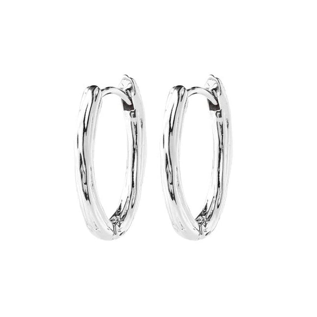 Now Hoop Earrings Silver Plated