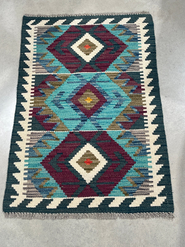 Vintage Handwoven Rug - 85 x 59cm (1239)