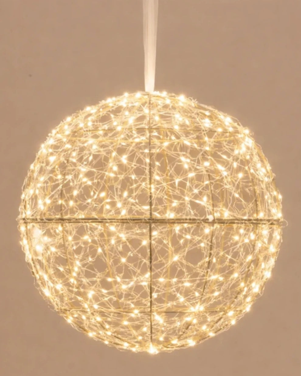 Stellar Haus Twinkling Champagne Wire Ball - 3 Sizes