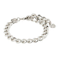 Charm Recycled Curb Chain Bracelet - Silver Plated