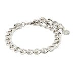 Charm Recycled Curb Chain Bracelet - Silver Plated