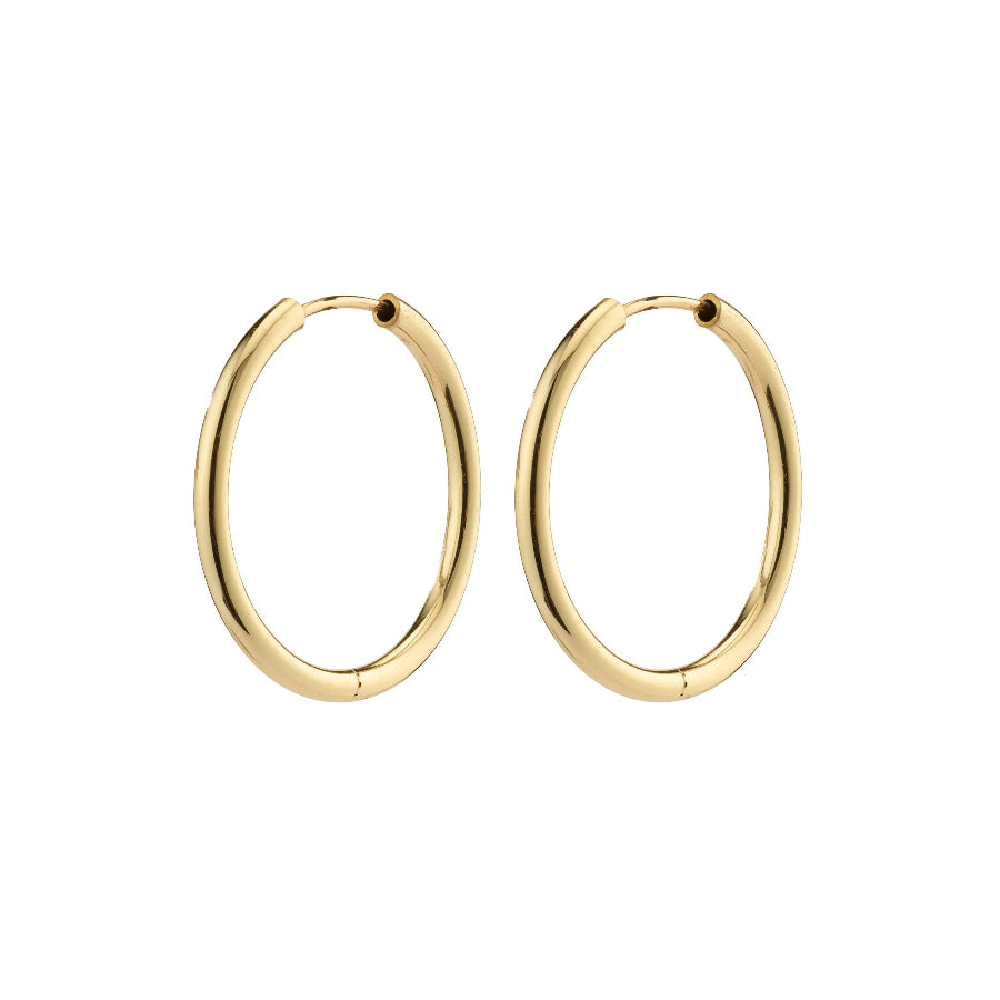 April Recycled Small Hoop Earrings - Gold Plated