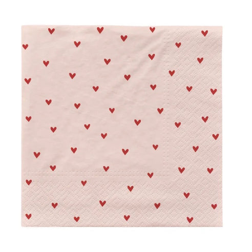 BROSTE Paper Napkin Amor - Soft pink/red