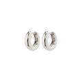 Aica Recycled Chunky Huggie Hoop Earrings - Silver Plated