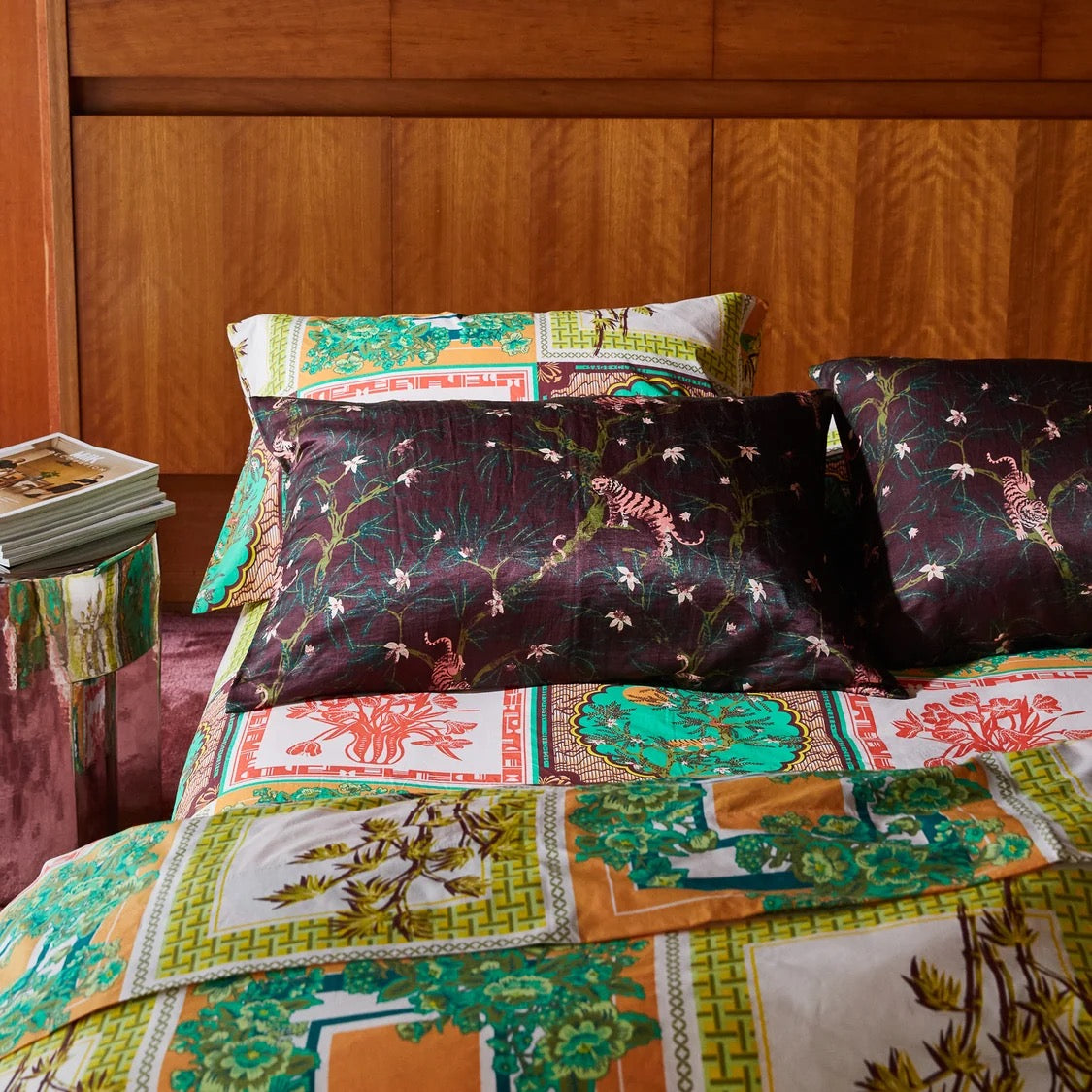 Sage and Clare Andrea Linen-Silk PillowCase - Rosewood