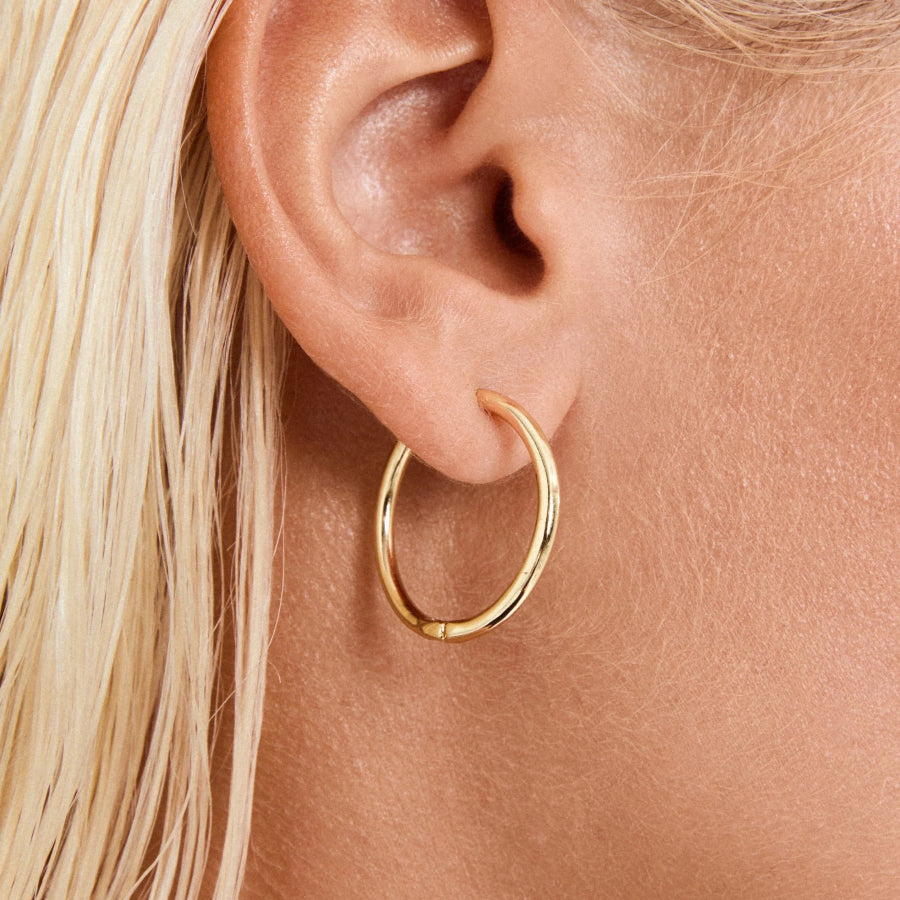 April Recycled Small Hoop Earrings - Gold Plated