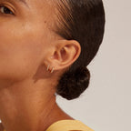 Ebna Small Crystal Hoops - Gold Plated
