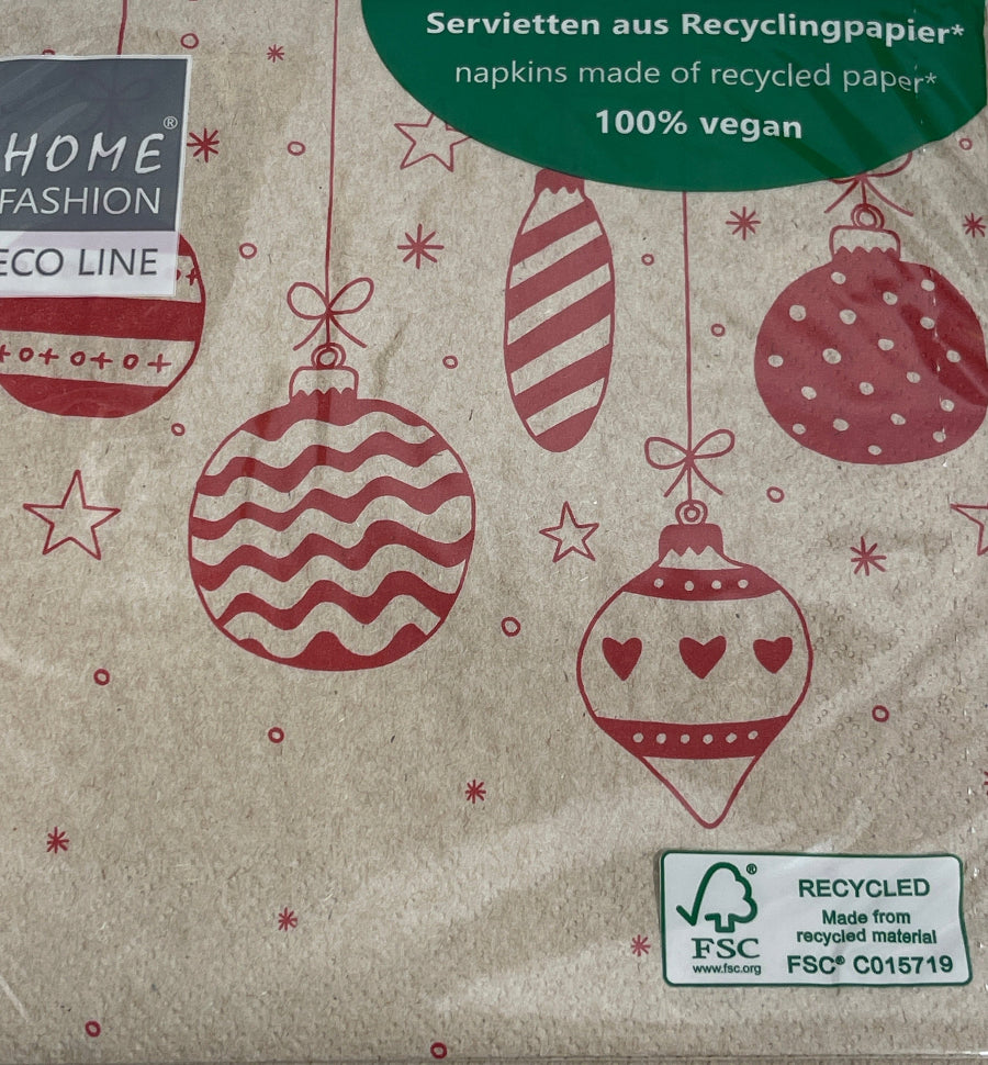 ECO Natural Napkins - Just Baubles Christmas